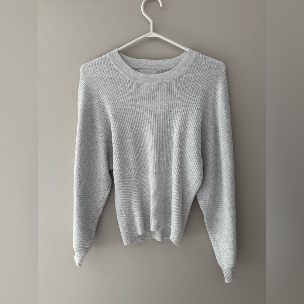 Pink rose balloon sleeves sweater
